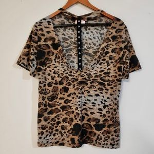 Wishful Thinking cheetah print t-shirt